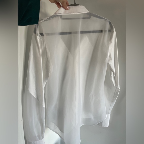 Dion Lee White Buttondown Blouse with Sheer Size US 8 - Picture 10 of 11